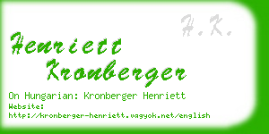 henriett kronberger business card